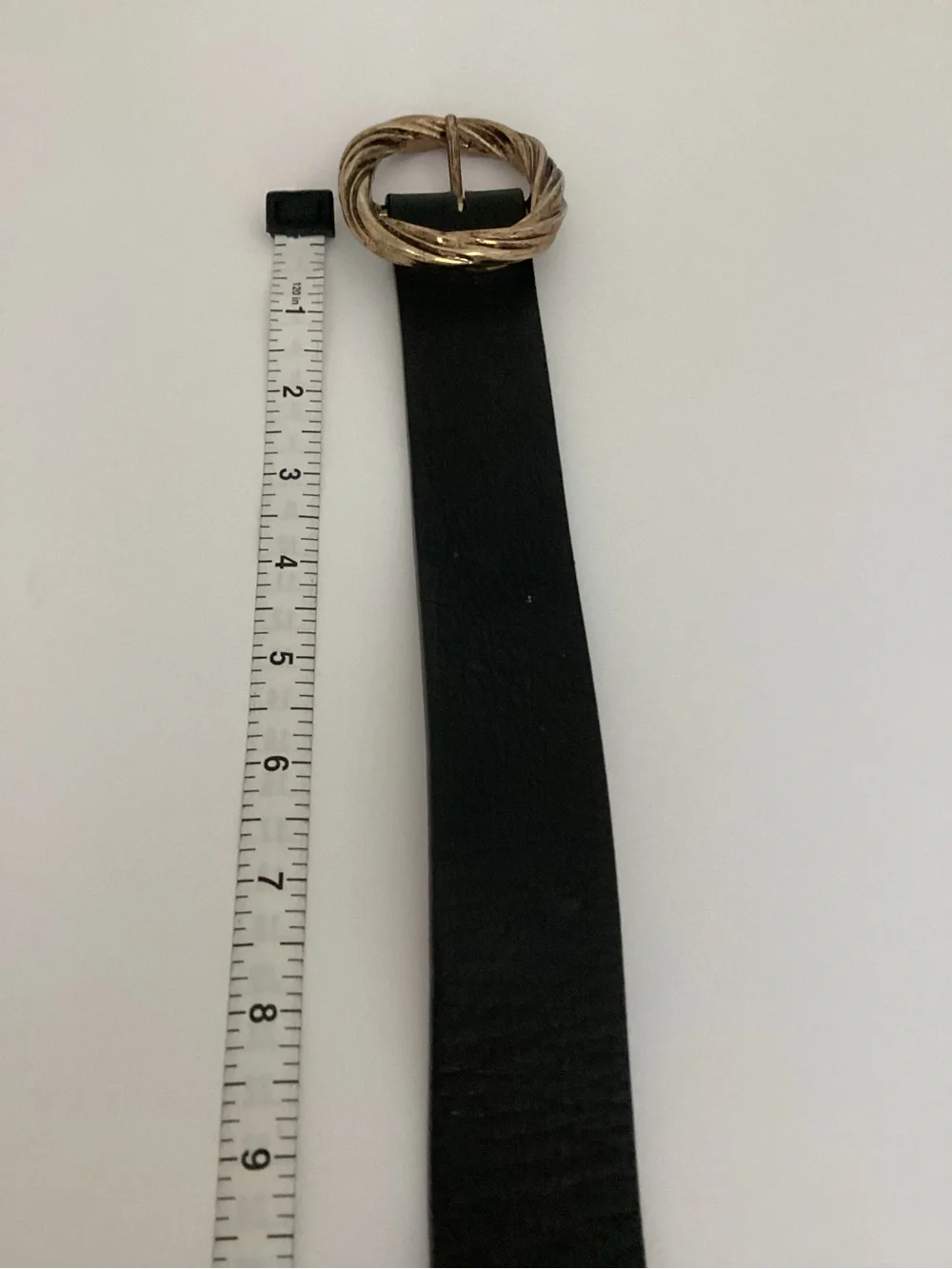 B-Low The Belt Black Leather Wide Waist Belt Twisted Gold Statement Buckle